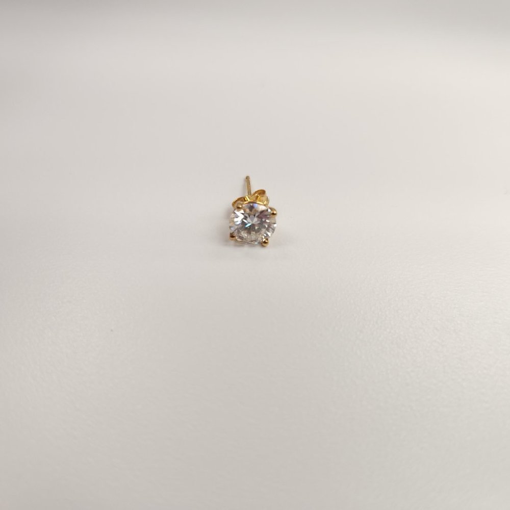 Rolord pair of 18kt yellow gold earrings with 2 round cut 1ct moissanite - Picture 7 of 15